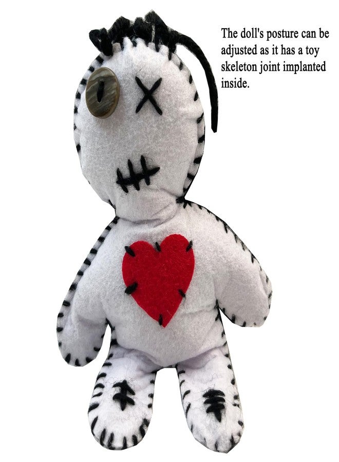 Stitch-Witch 6.2" Handmade Peace & Harmony Puppet Voodoo Doll for Happy Couple/Marriage Communication/Protection/Halloween Decor (Black Hair - White) - Image 3